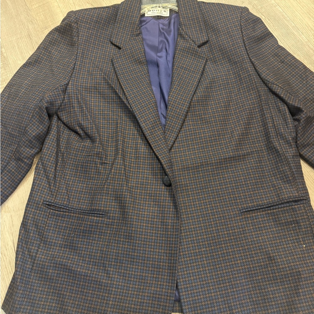 Vintage dumas plaid wool blazer‎
